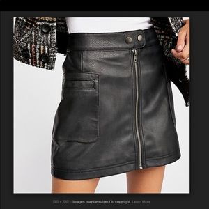Free people Faux Leather A-line skirt